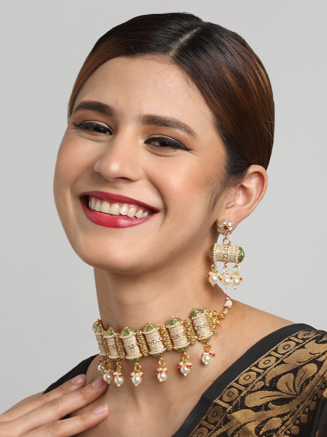 YouBella Jewellery Celebrity Inspired Gold Plated Necklace Jewellery Set for Girls and Women